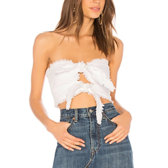 Indah Tops - Lipa Fray Top in White